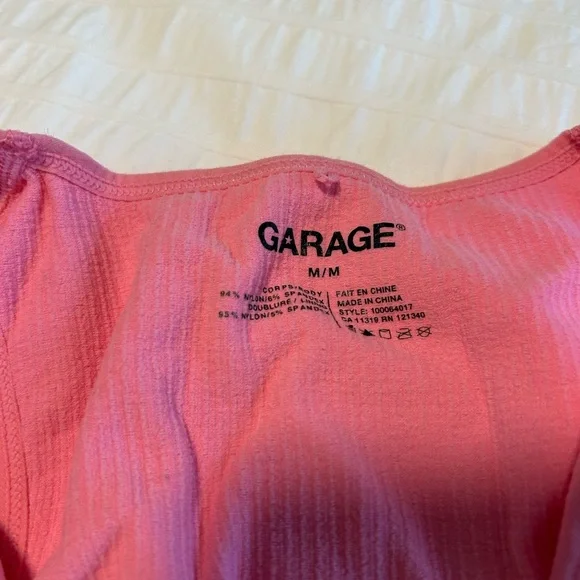 Garage V-Neck Pink Women's Tank Top - Picture 3 of 3